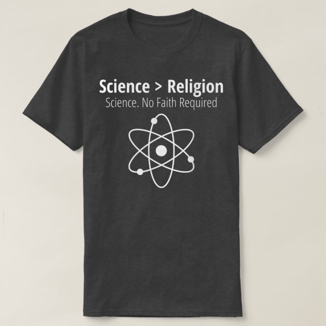 Camiseta La ciencia atea sarcástica es mayor que (Diseño del anverso)