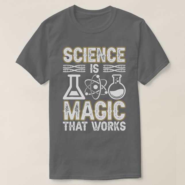 Camiseta La ciencia es el trabajo del gorra mágico (Diseño del anverso)