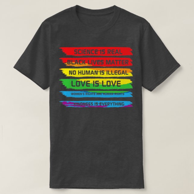 Camiseta La ciencia es una verdadera vida negra del Rainbow (Diseño del anverso)