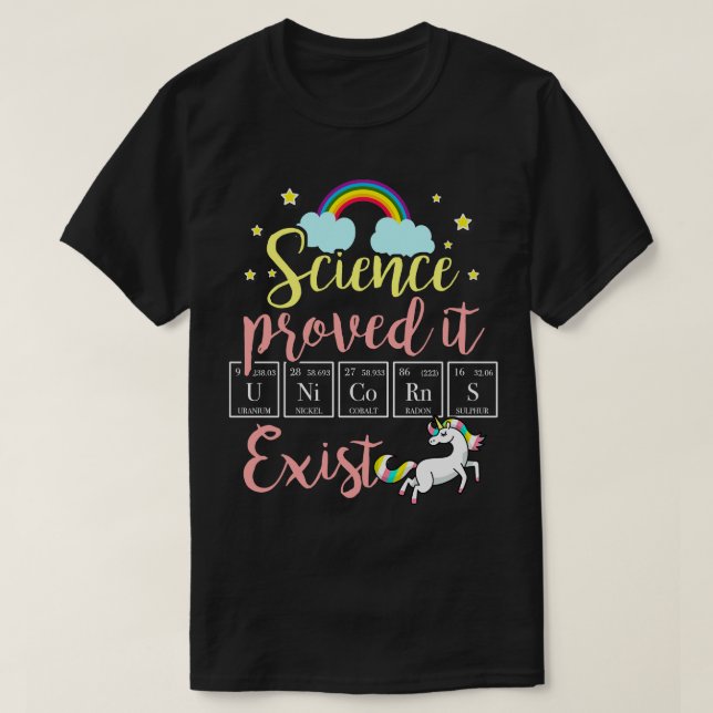 Camiseta La ciencia existente en Unicornios lo demostró (Diseño del anverso)