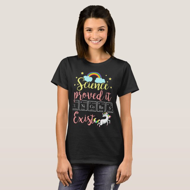 Camiseta La ciencia lo probó. Los unicornios existen (Anverso completo)