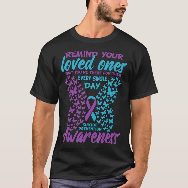 Camiseta La cinta de opciones de suicidio para la prevenció (Anverso)