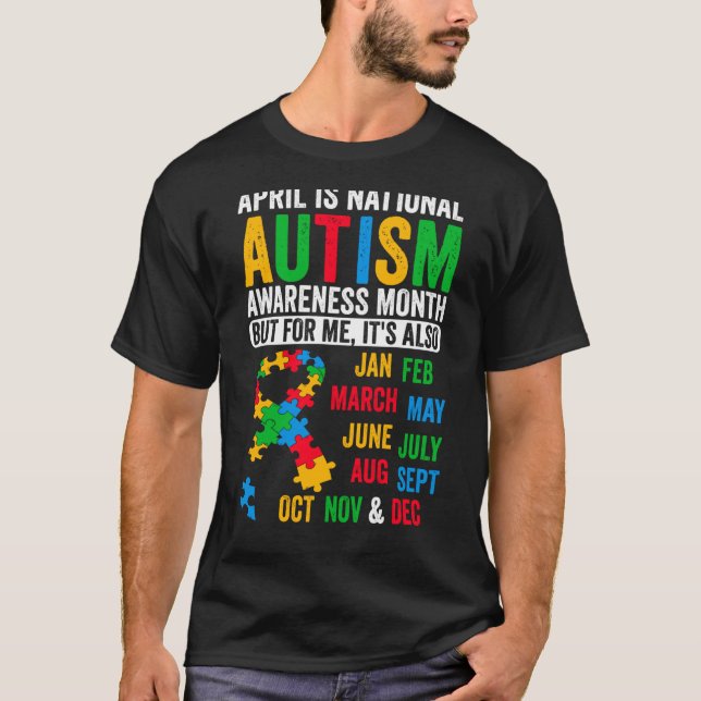 Camiseta La Cinta del Rompecabezas de Abril es Conciencia N (Anverso)
