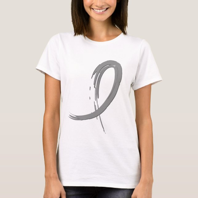 Camiseta La cinta gris A4 del tumor cerebral (Anverso)