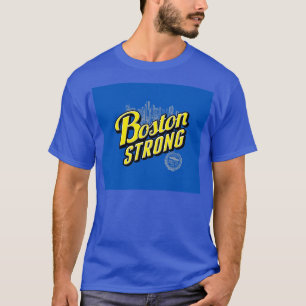 Camiseta La ciudad de Boston fuerte recuerda en azul
