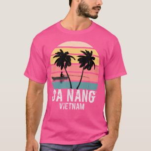 Camiseta La ciudad de Da Nang Vietnam Retro Sunset