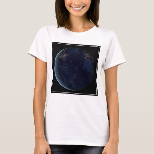 Camiseta La ciudad de la Tierra se ilumina de noche