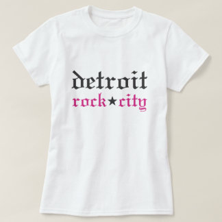 Camiseta La ciudad de rock de Detroit - Mujeres negras rosa