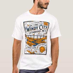 Camiseta La Ciudad Ventosa Lethbridge Alberta Vientos Chino