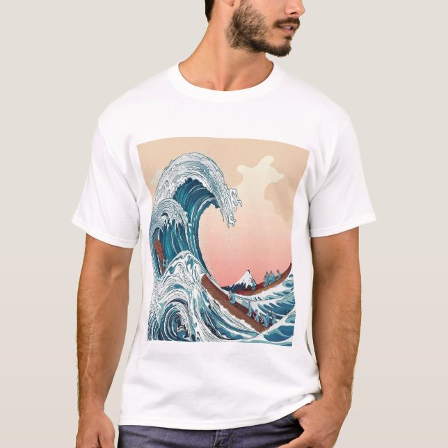 Camiseta La clásica gran ola japonesa de kanagawa (Anverso)