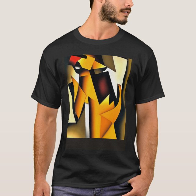 Camiseta La cola que avanza el resumen geométrico del perro (Anverso)