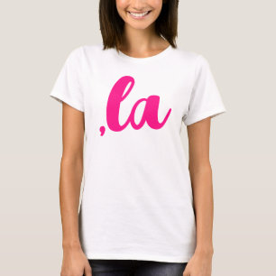 Camiseta ,la coma Kamala pronuncia texto rosa caliente