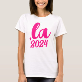 Camiseta ,la coma Kamala pronuncia texto rosa caliente de 2