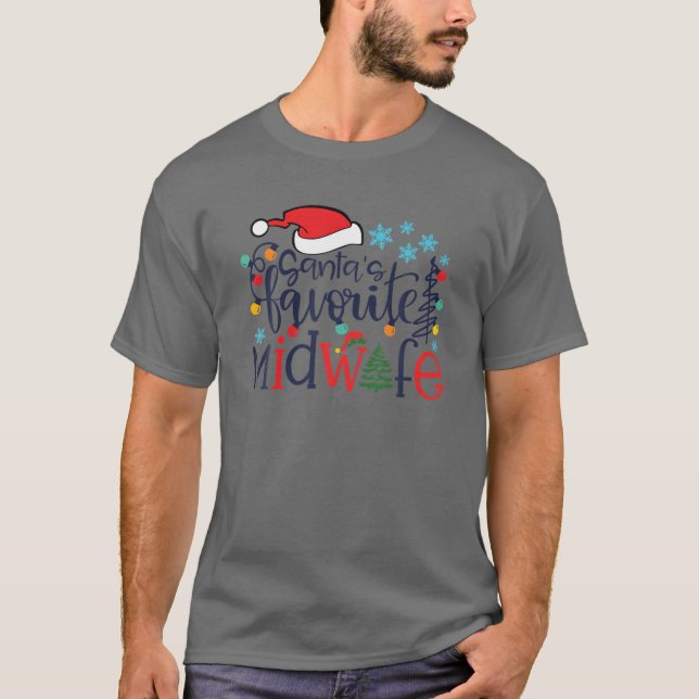 Camiseta La comadrona favorita de Santa María Feliz Navidad (Anverso)