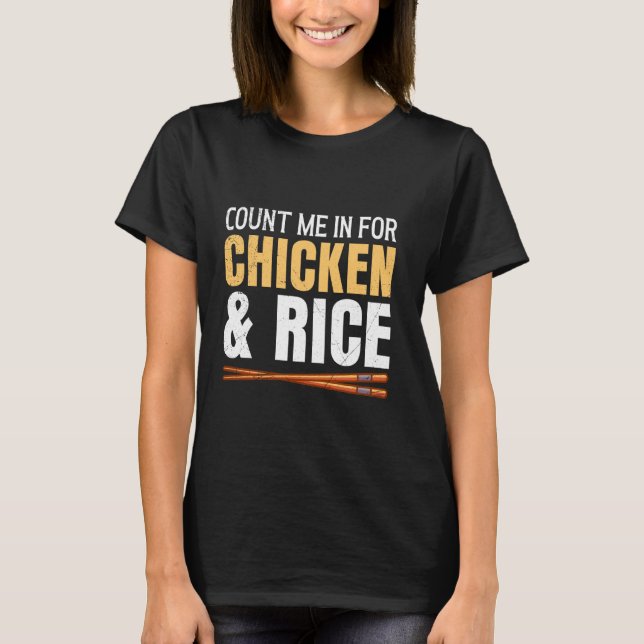 Camiseta La comida asiática me cuenta para el pollo y el ar (Anverso)