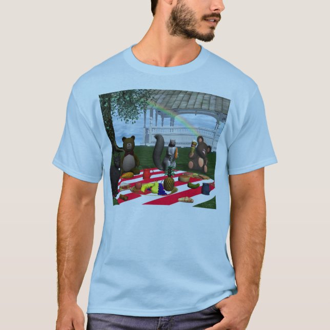 Camiseta La comida campestre del oso de peluche (Anverso)