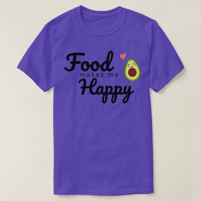 Camiseta La comida me hace feliz (Diseño del anverso)