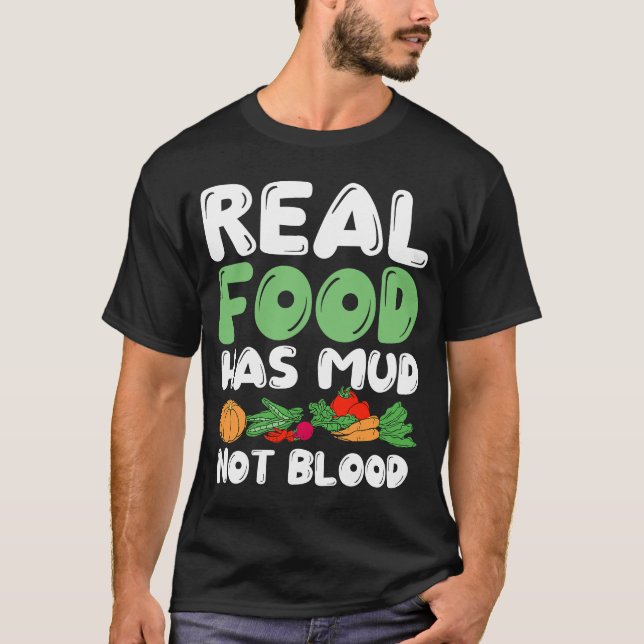 Camiseta La comida real tiene vegetales vegetarianos de bar (Anverso)