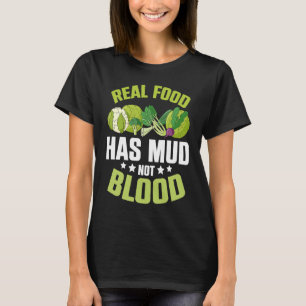 Camiseta La comida real tiene vegetales vegetarianos de bar