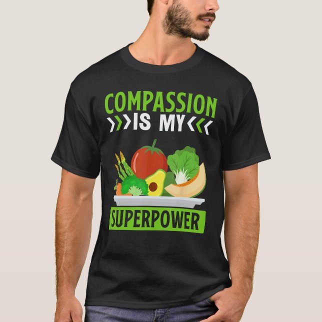 Camiseta La compasión es mi superpoder I Vegano (Anverso)