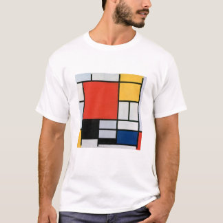 Camiseta La composición de Mondrian rojo, amarillo, azul, n