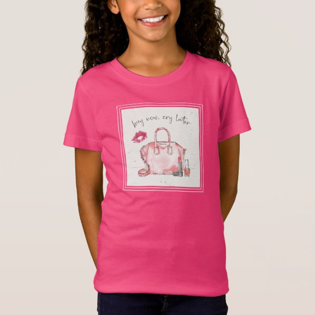 Camiseta La compra de la moda el | de la acuarela ahora (Anverso)