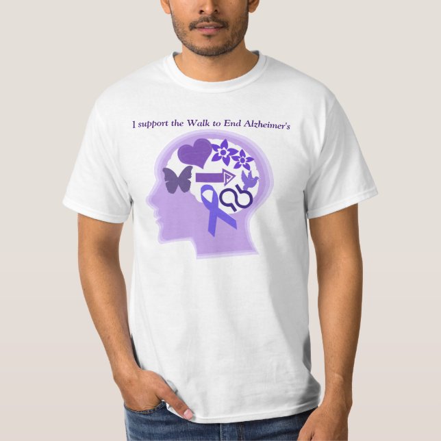 Camiseta La conciencia de Alzheimer a la vida vivió bien la (Anverso)