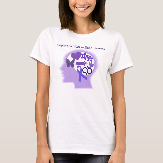 Camiseta La conciencia de Alzheimer a la vida vivió bien la (Anverso)