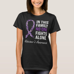 Camiseta La conciencia de Alzheimer sobre la cinta morada d