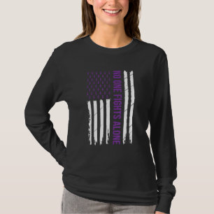 Camiseta La conciencia de Alzheimer sobre la cinta morada d
