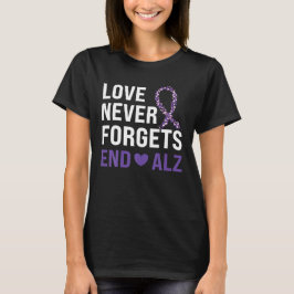 Camiseta La conciencia de Alzheimer sobre la cinta morada d