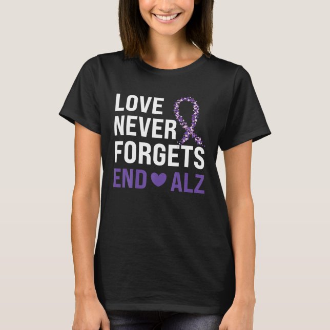 Camiseta La conciencia de Alzheimer sobre la cinta morada d (Anverso)