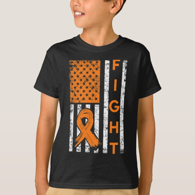 Camiseta La conciencia de la leucemia de la Naranja de la b (Anverso)