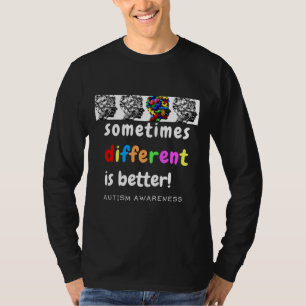 Camiseta La Conciencia Del Autismo Colorida A Veces Diferen