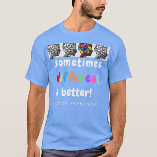 Camiseta la conciencia del autismo colorida a veces diferen