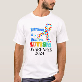 Camiseta La conciencia del autismo diferente es bella