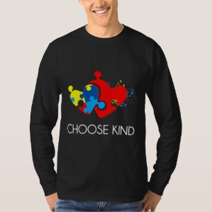 Camiseta La conciencia del autismo escoge un corazón amable