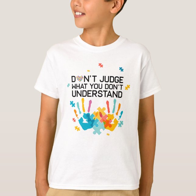 Camiseta La conciencia del autismo no juzga al papá del (Anverso)