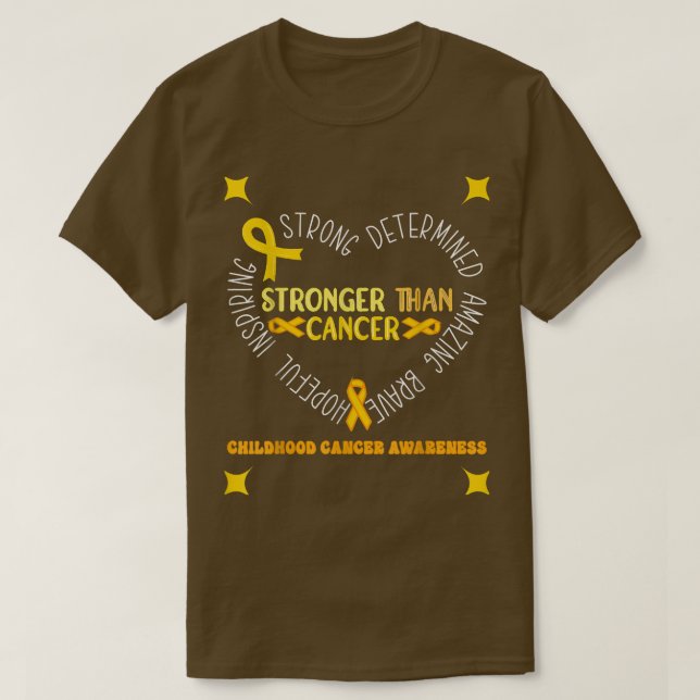 Camiseta la conciencia del cáncer infantil es más fuerte qu (Diseño del anverso)