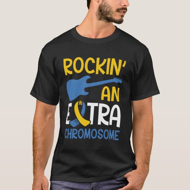Camiseta La conciencia sobre el síndrome de Down Rockin' Un (Anverso)
