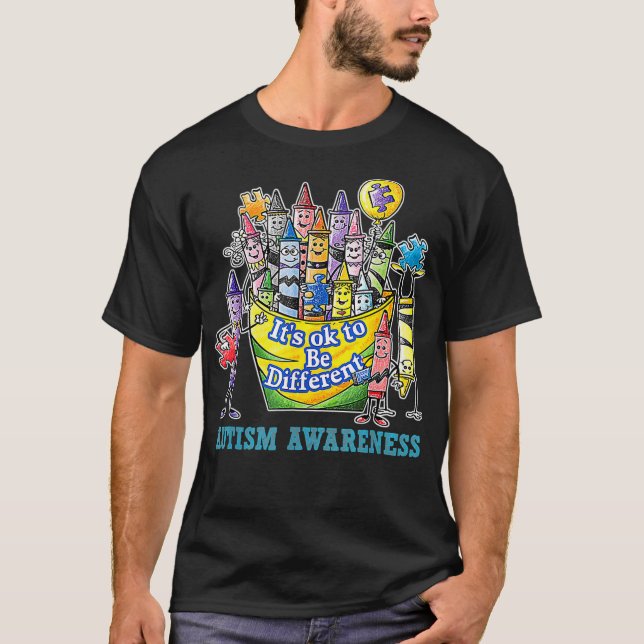 Camiseta La Concienciación Sobre El Autismo Crayea Que Está (Anverso)
