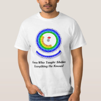 Camiseta ¿La conjetura quién enseñó Sheldon todo él sabe?