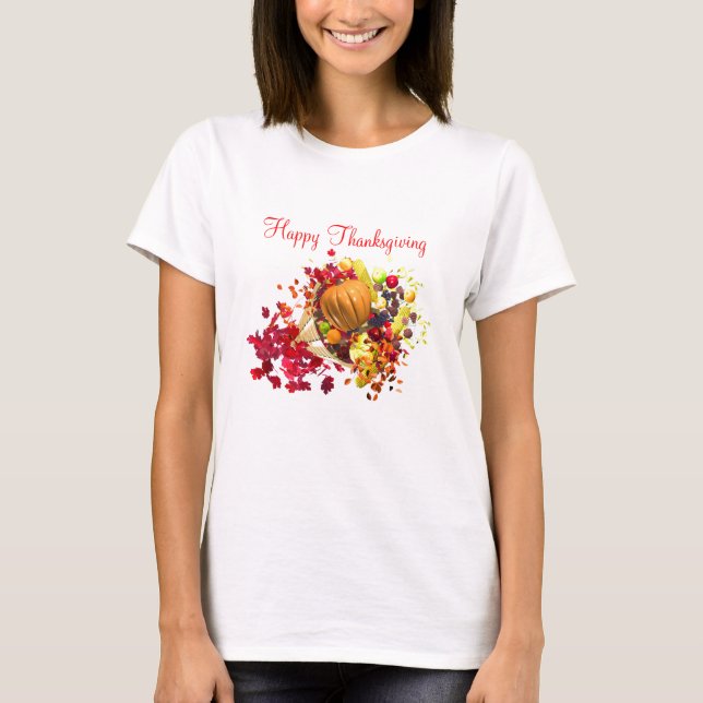 Camiseta La Cornucopia del Día de Acción de Gracias (Anverso)