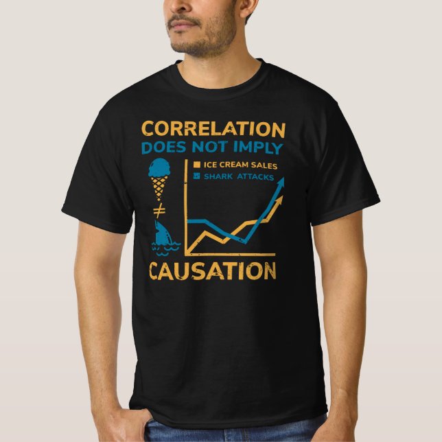 Camiseta La correlación no es igual a causa (Anverso)