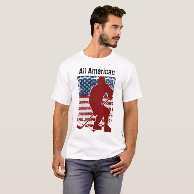 Camiseta La cosecha patriótica de hockey americano con prob (Anverso completo)