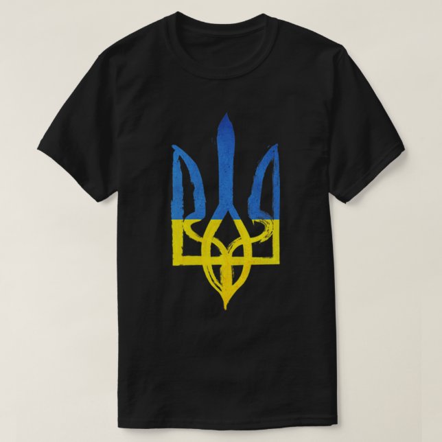 Camiseta La cosecha ucraniana tridente el apoyo del corazón (Diseño del anverso)