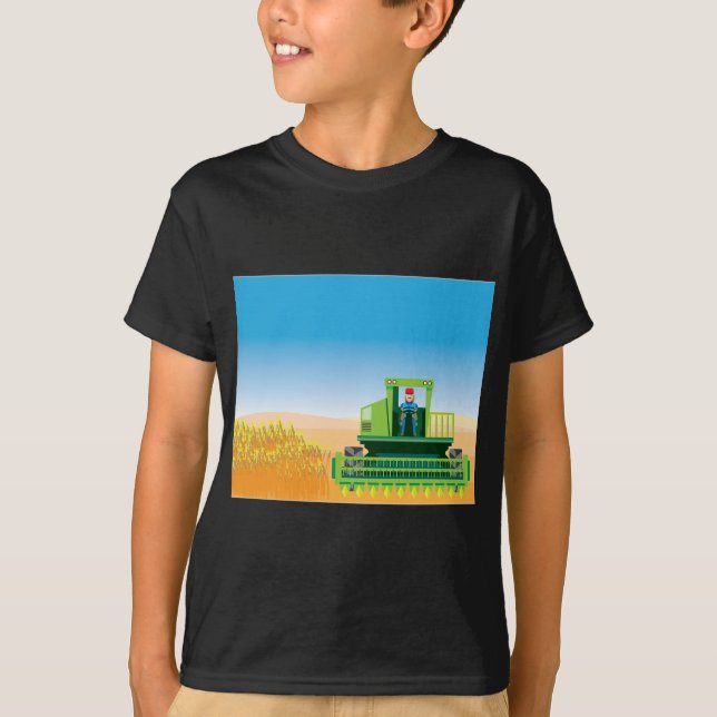 Camiseta La cosechadora siega y cosecha vector de las (Anverso)