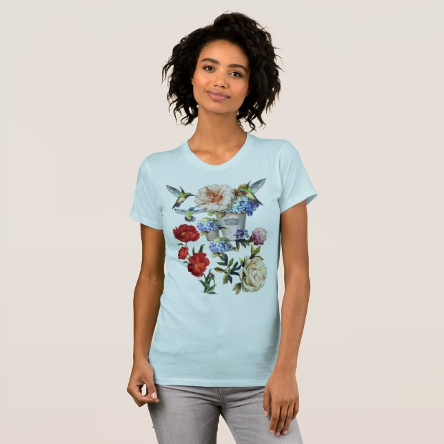 Camiseta La creación de acuarela floral de la era victorian (Anverso completo)