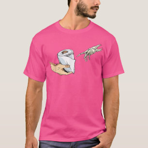 Camiseta La creación de Adam Michelangelo Art Hands Skelet