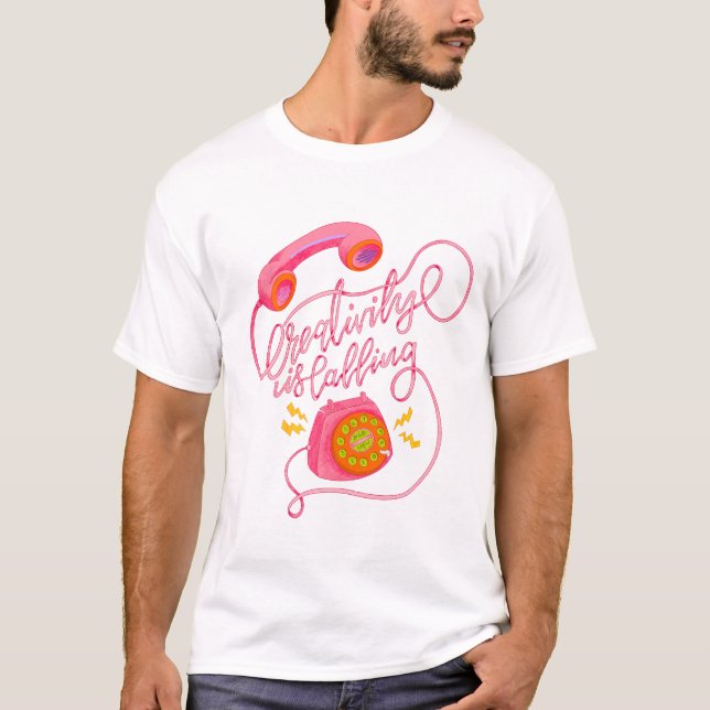 Camiseta ¡La creatividad llama! (Anverso)